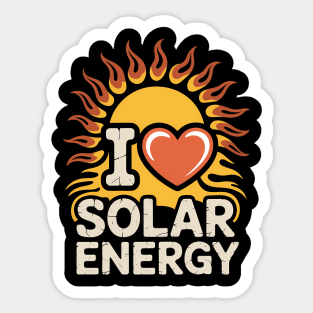 I Love Solar Energy Funny Sticker